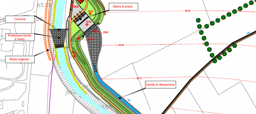 Bacino di laminazione sul torrente Timonchio a Caldogno