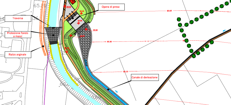 Bacino di laminazione sul torrente Timonchio a Caldogno