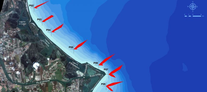 Modello di moto ondoso sulla costa del Delta del Po